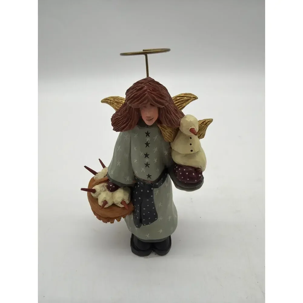 Williraye Studio Collectables Angel with Basket‎ of Snowmen - WW2229  - 1998